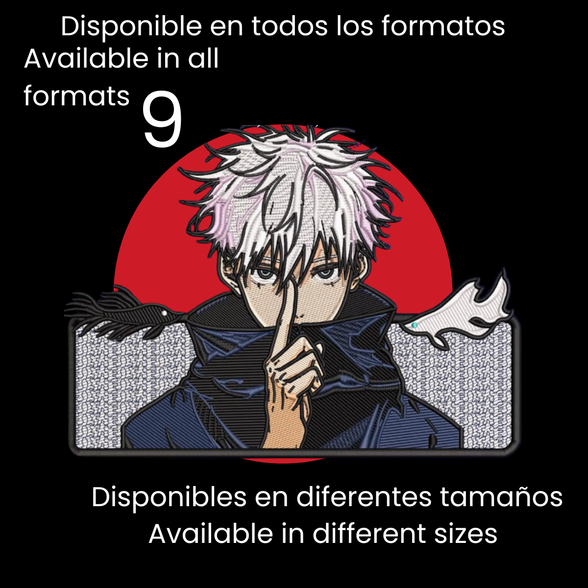 Diseño de Bordado Inspirado en el Anime de Jujutsu Kaisen
