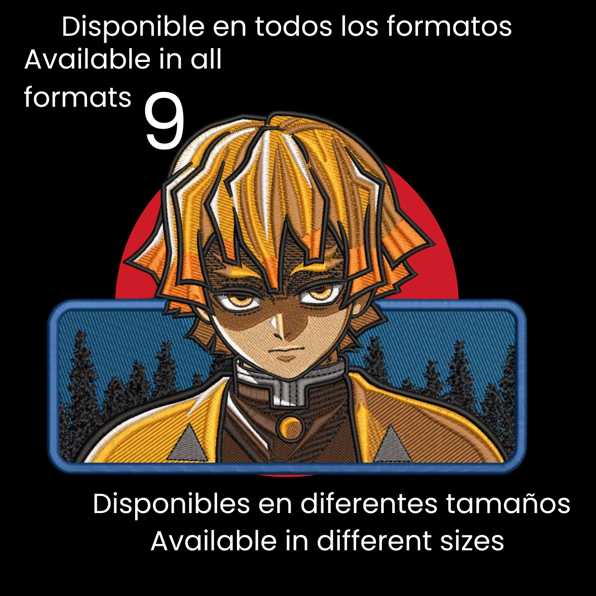 Diseño de Bordado Inspirado en el Anime de Demon Slayer