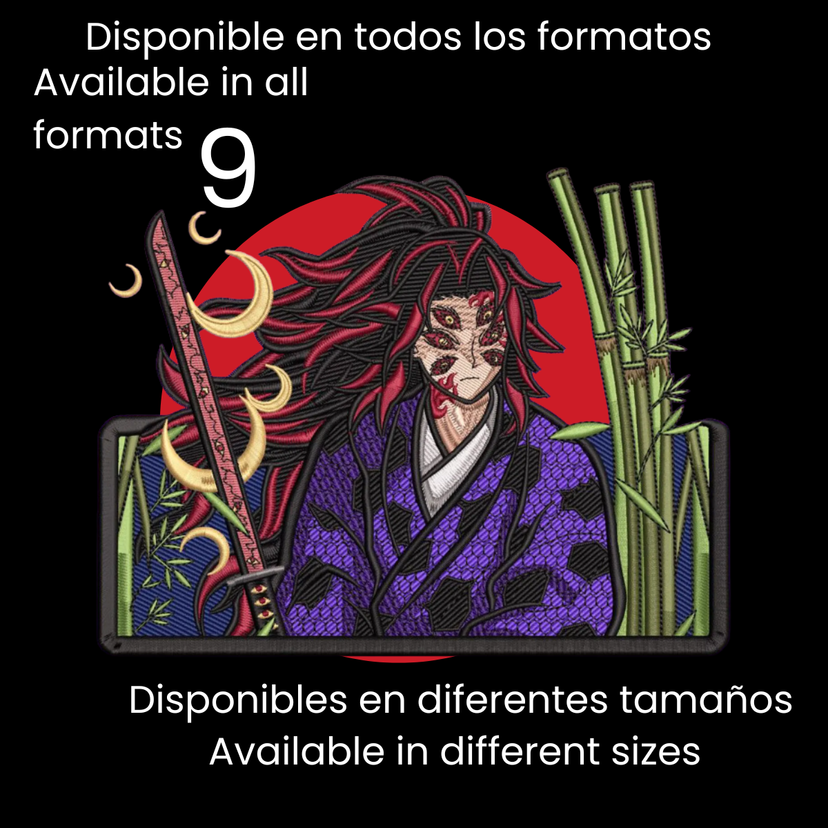 Diseño de Bordado Inspirado en el Anime de Demon Slayer