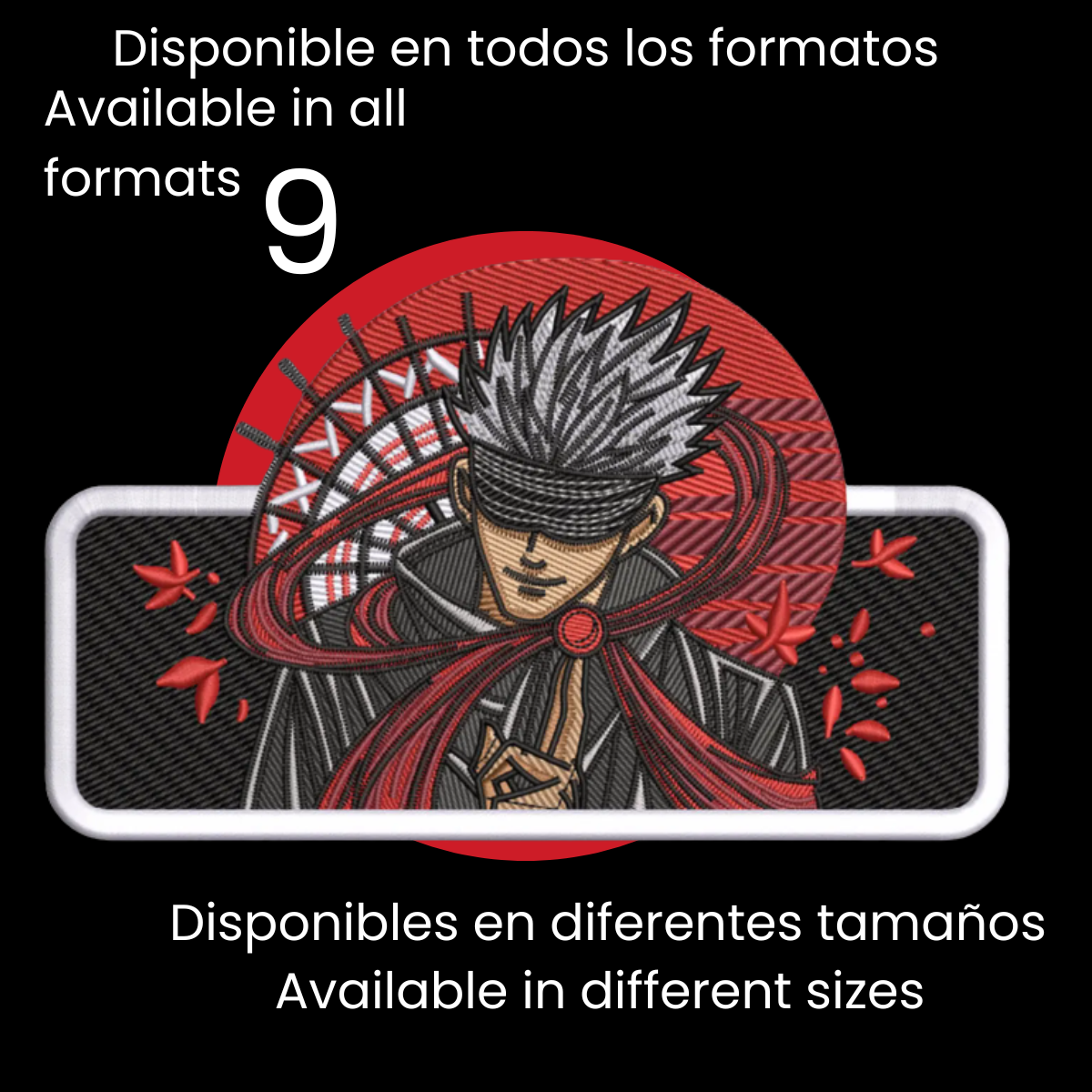 Diseño de Bordado Inspirado en el Anime de Jujutsu Kaisen