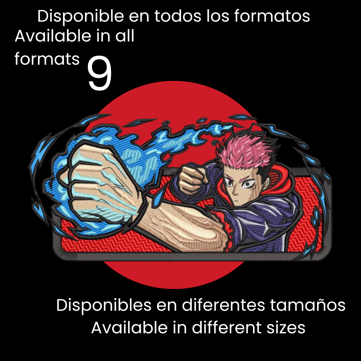 Diseño de Bordado Inspirado en el Anime de Jujutsu Kaisen