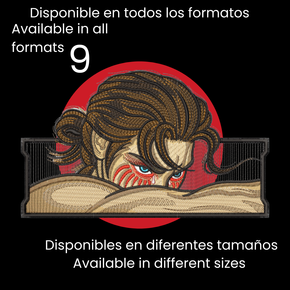 Diseño de Bordado Inspirado en el Anime de Shingeki No Kyojin