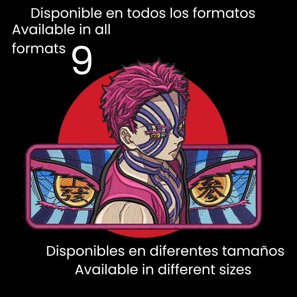 Diseño de Bordado Inspirado en el Anime de Demon Slayer