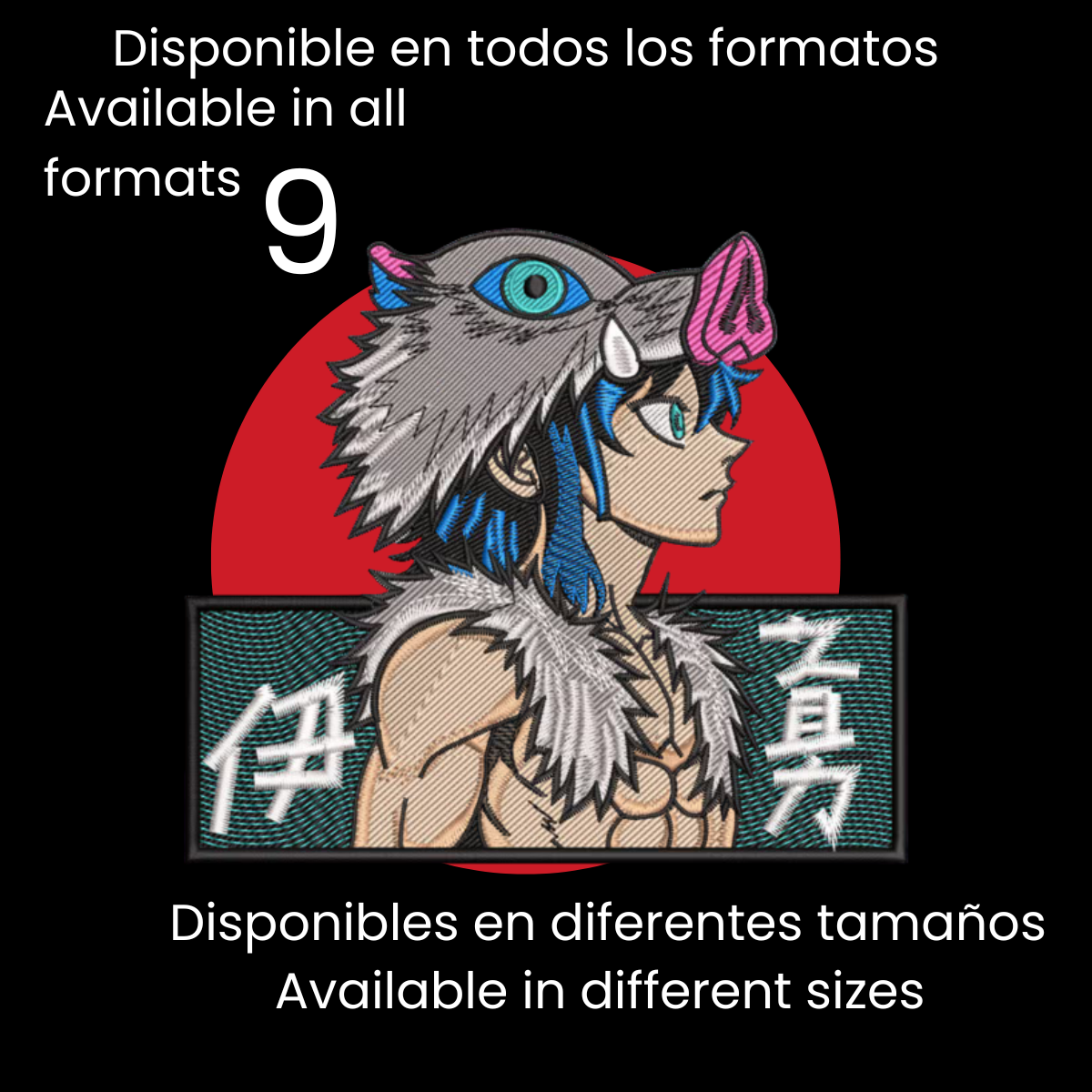 Diseño de Bordado Inspirado en el Anime de Demon Slayer