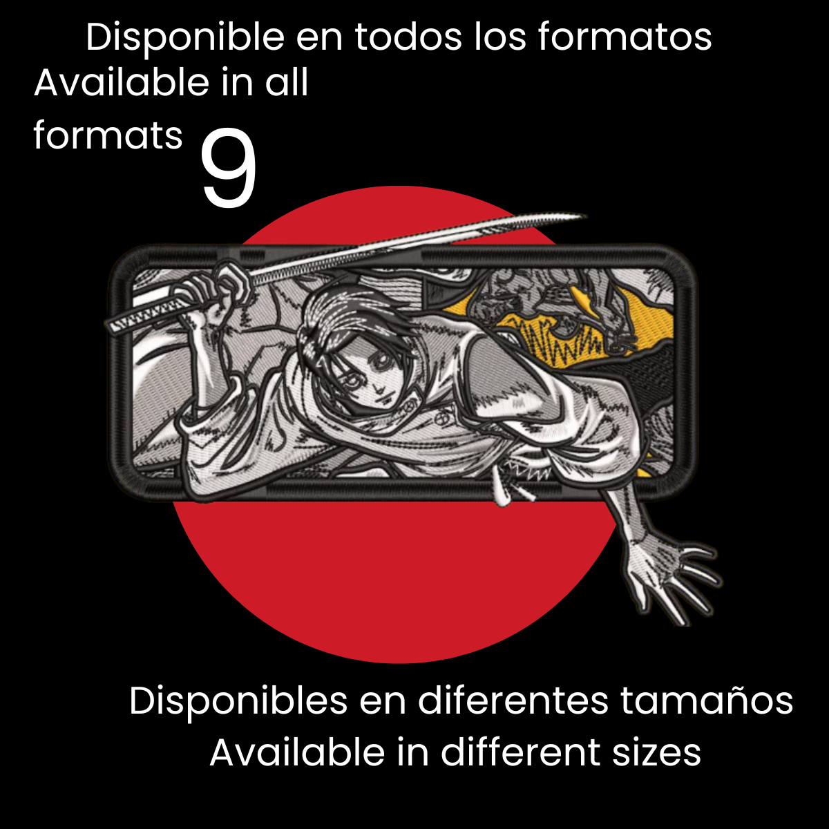 Diseño de Bordado Inspirado en el Anime de Jujutsu Kaisen