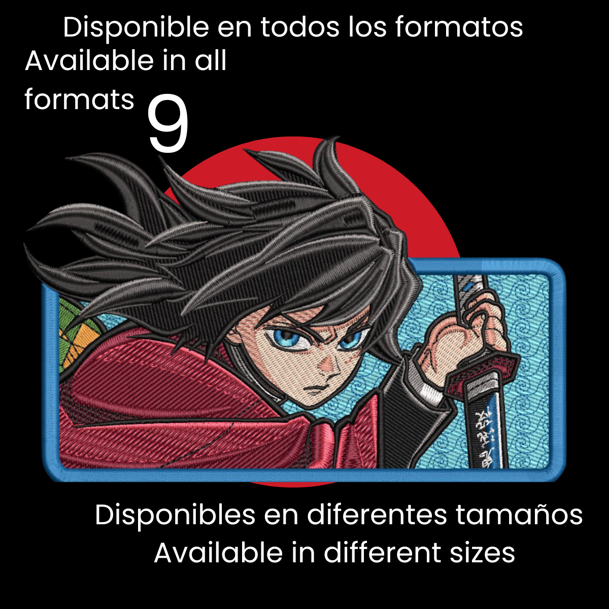 Diseño de Bordado Inspirado en el Anime de Demon Slayer