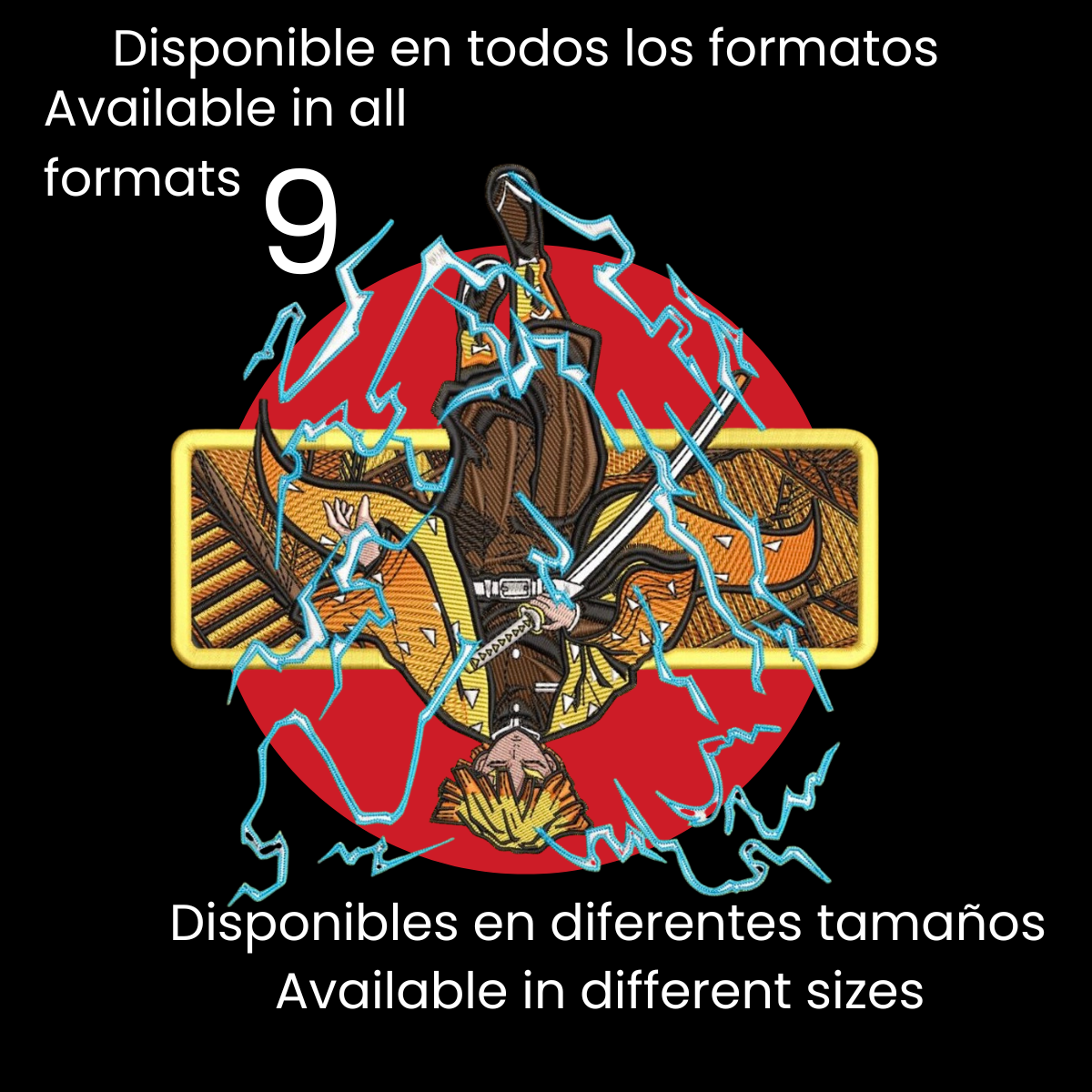 Diseño de Bordado Inspirado en el Anime de Demon Slayer