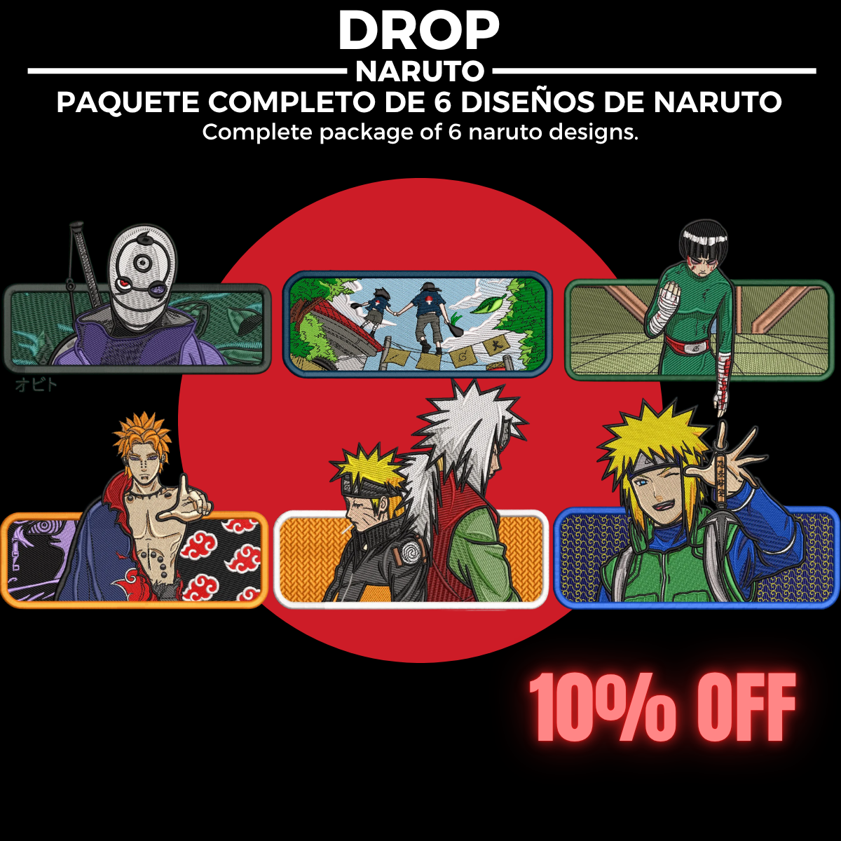 PAQUETE COMPLETO DE NARUTO PARA BORDAR