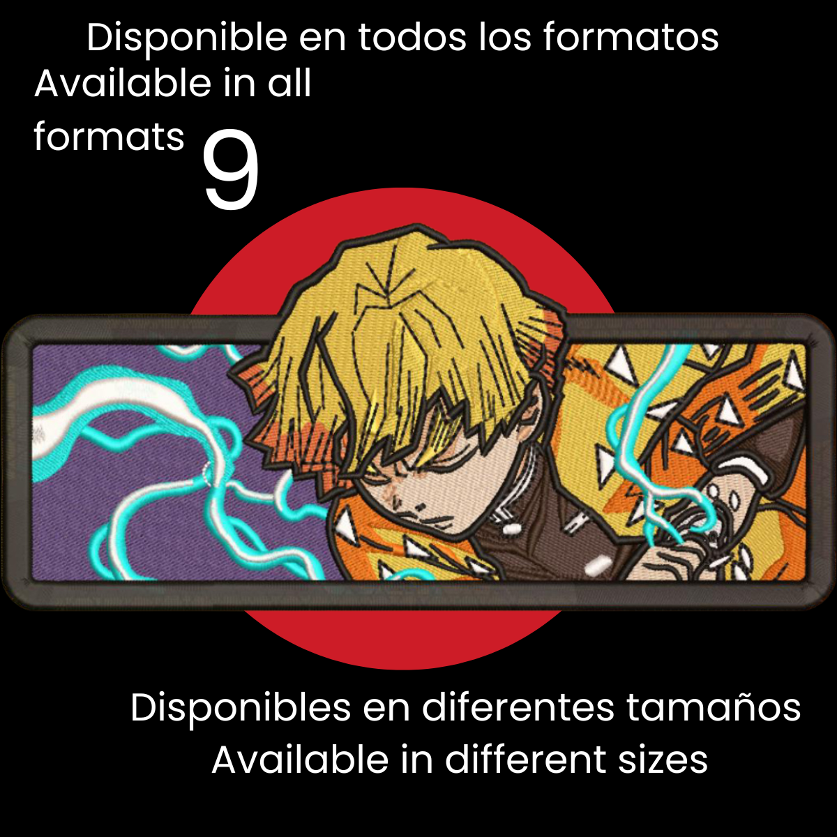 Diseño de Bordado Inspirado en el Anime de Demon Slayer
