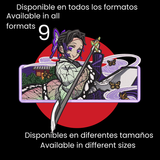 Diseño de Bordado Inspirado en el Anime de Demon Slayer