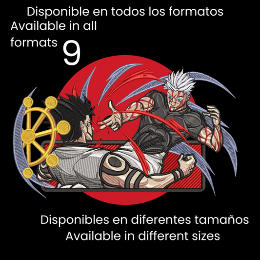 Diseño de Bordado Inspirado en el Anime de Jujutsu Kaisen