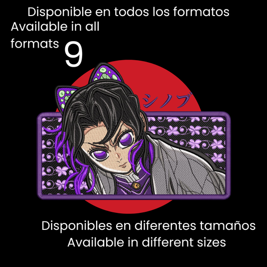 Diseño de Bordado Inspirado en el Anime de Demon Slayer