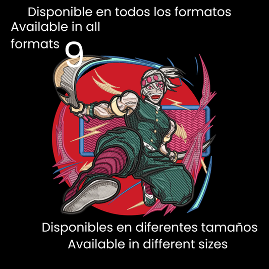 Diseño de Bordado Inspirado en el Anime de Demon Slayer