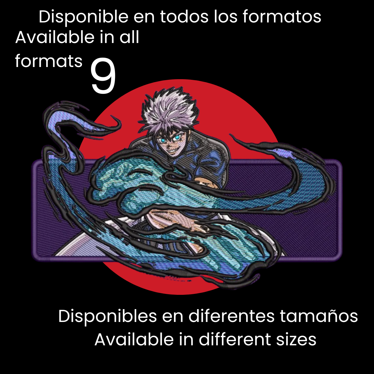 Diseño de Bordado Inspirado en el Anime de Jujutsu Kaisen