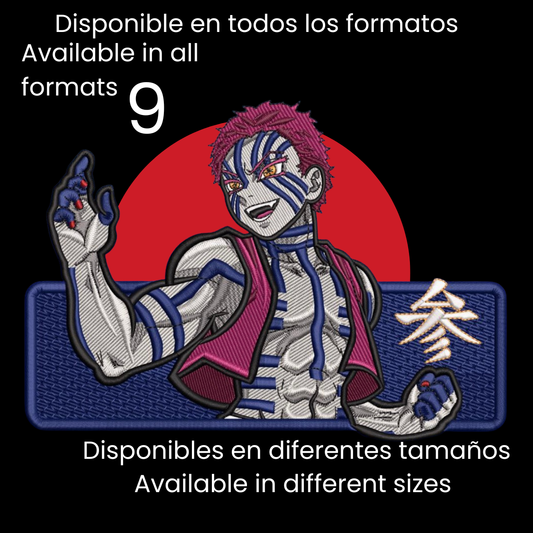 Diseño de Bordado Inspirado en el Anime de Demon Slayer