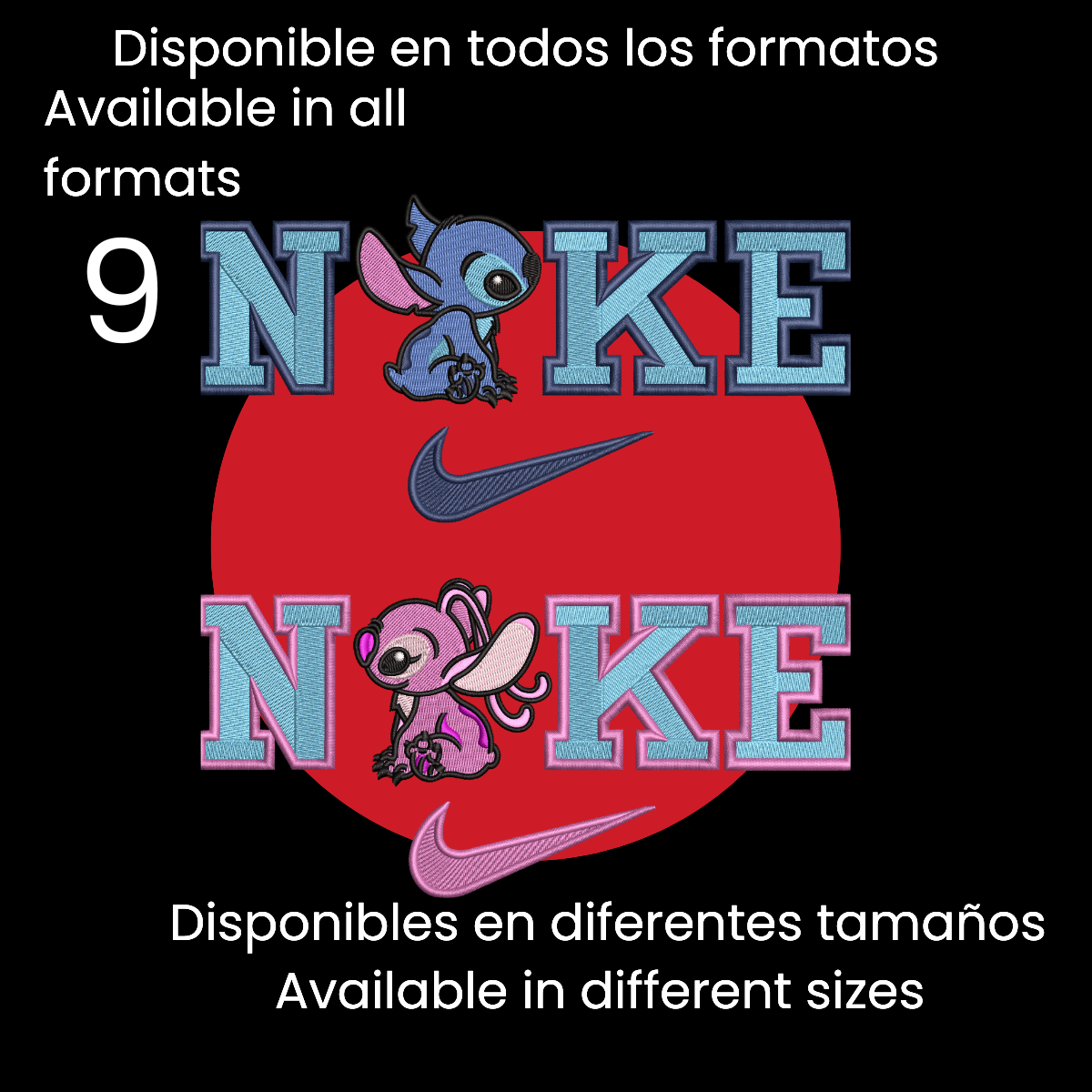 Diseño de Bordado Inspirado en Stich y Angela