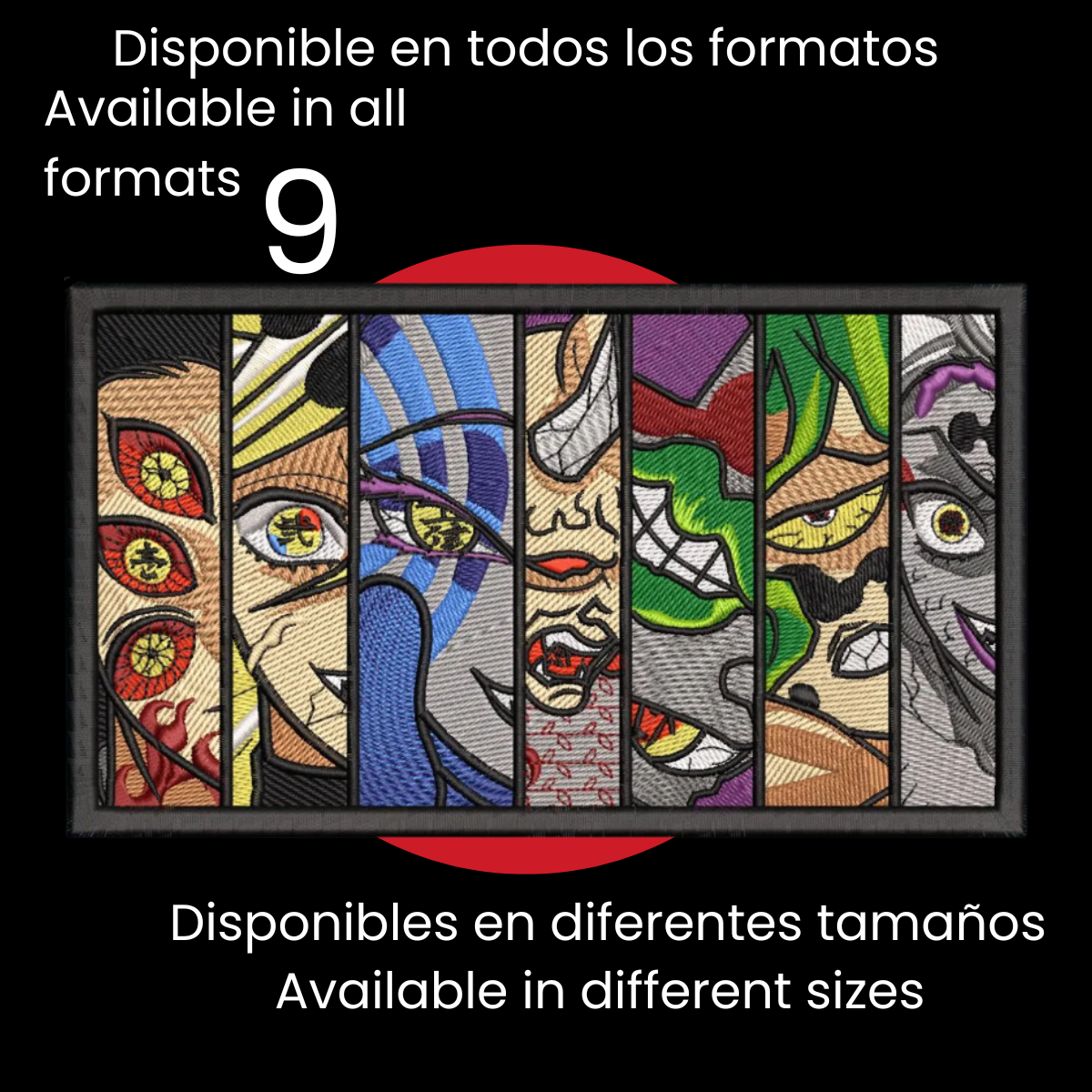 Diseño de Bordado Inspirado en el Anime de Demon Slayer