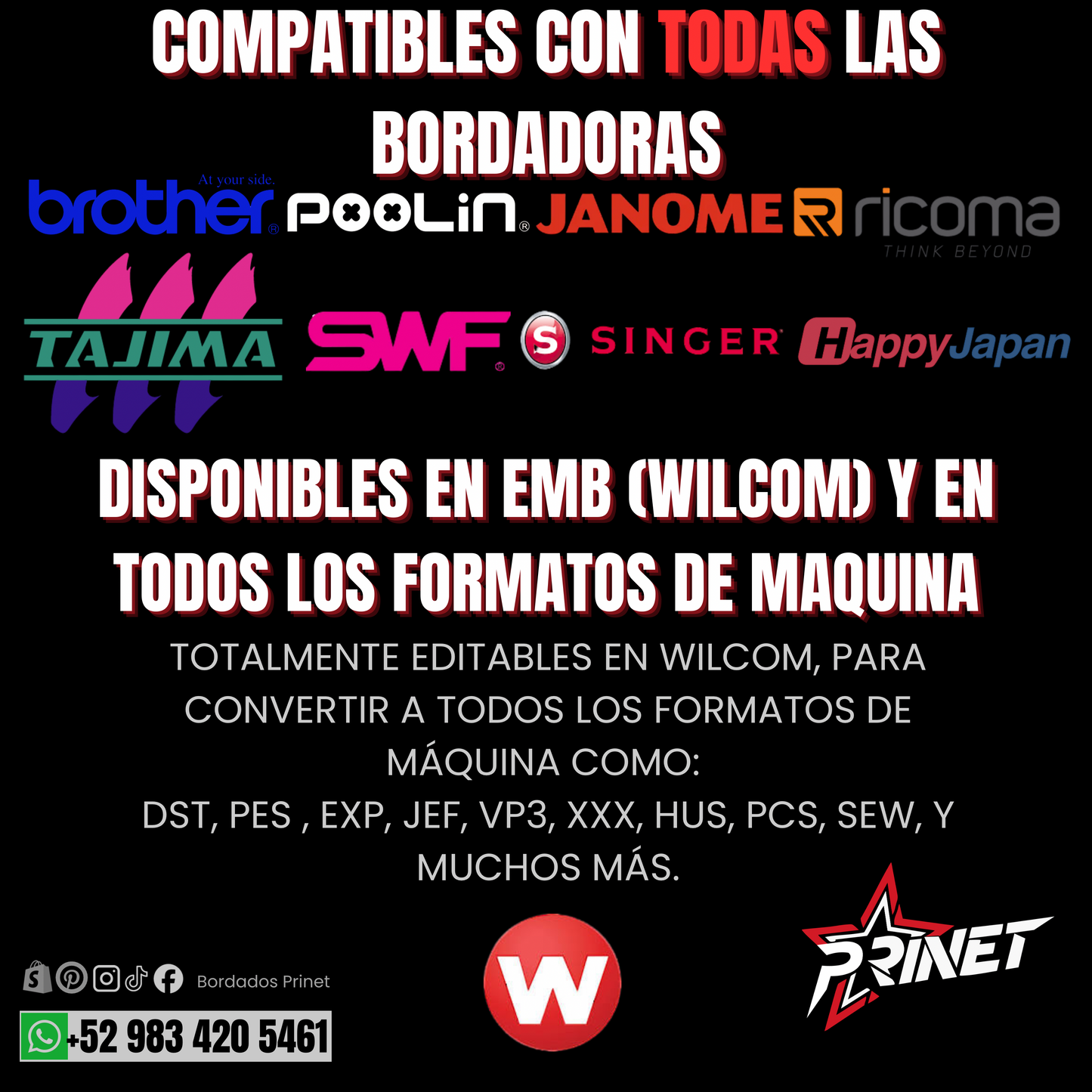 PAQUETE PREMIUM DE BORDADOS