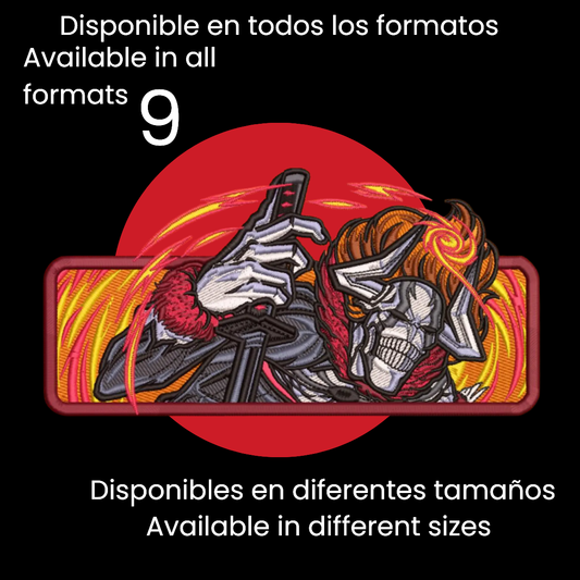 Diseño de Bordado Inspirado en el Anime de Bleach