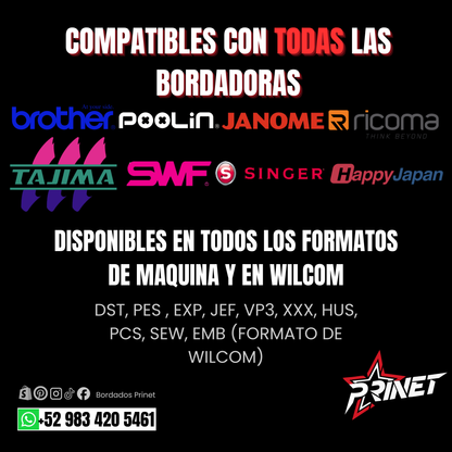 PAQUETE DE INICIACIÓN CON 2860 DISEÑOS PARA BORDAR