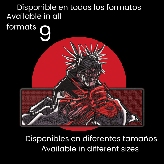 Diseño de Bordado Inspirado en el Anime de Jujutsu Kaisen