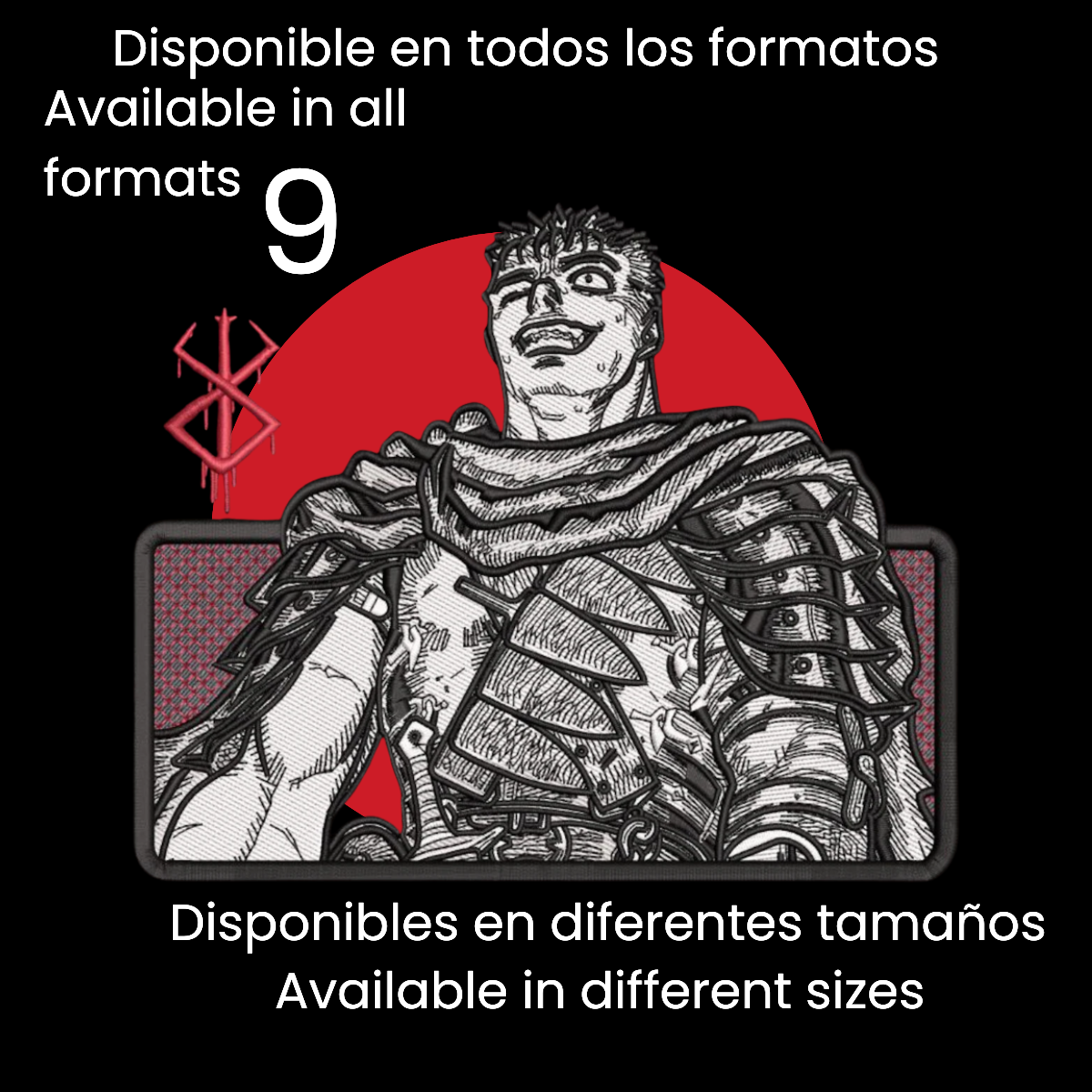 Diseño de Bordado Inspirado en el Anime de Berserk