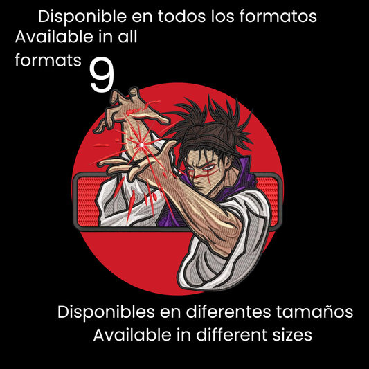 Diseño de Bordado Inspirado en el Anime de Jujutsu Kaisen