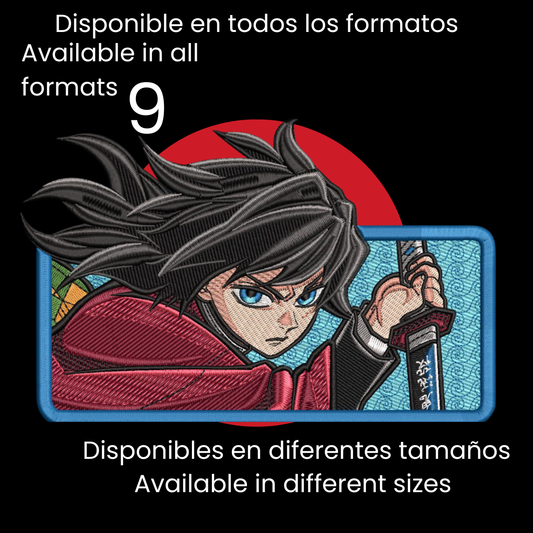 Diseño de Bordado Inspirado en el Anime de Demon Slayer