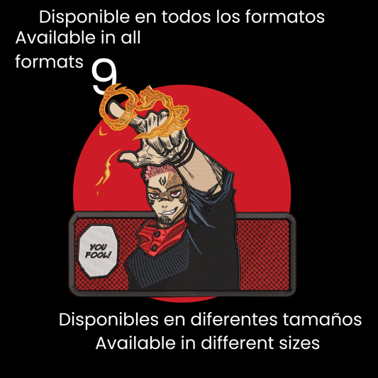 Diseño de Bordado Inspirado en el Anime de Jujutsu Kaisen