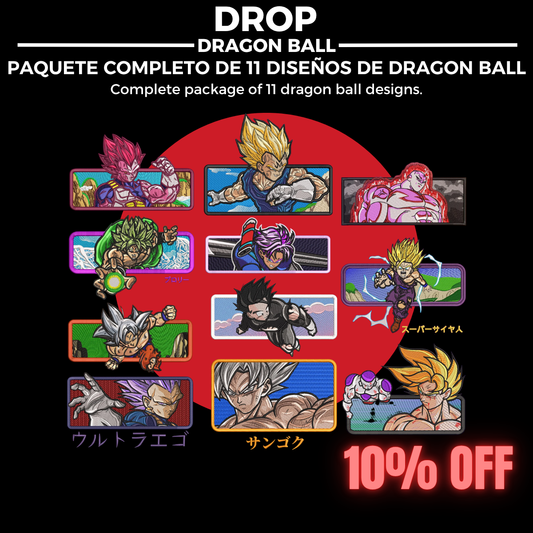 PAQUETE COMPLETO DE DRAGON BALL PARA BORDAR